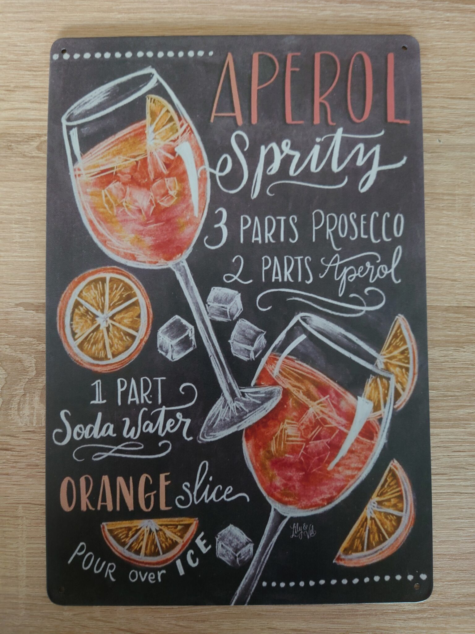 Plaque Métal Rétro Aperol Spritz 20x30cm | Déco Bar, Cuisine, Salon | Design Vintage, Fabriqué En Allemagne